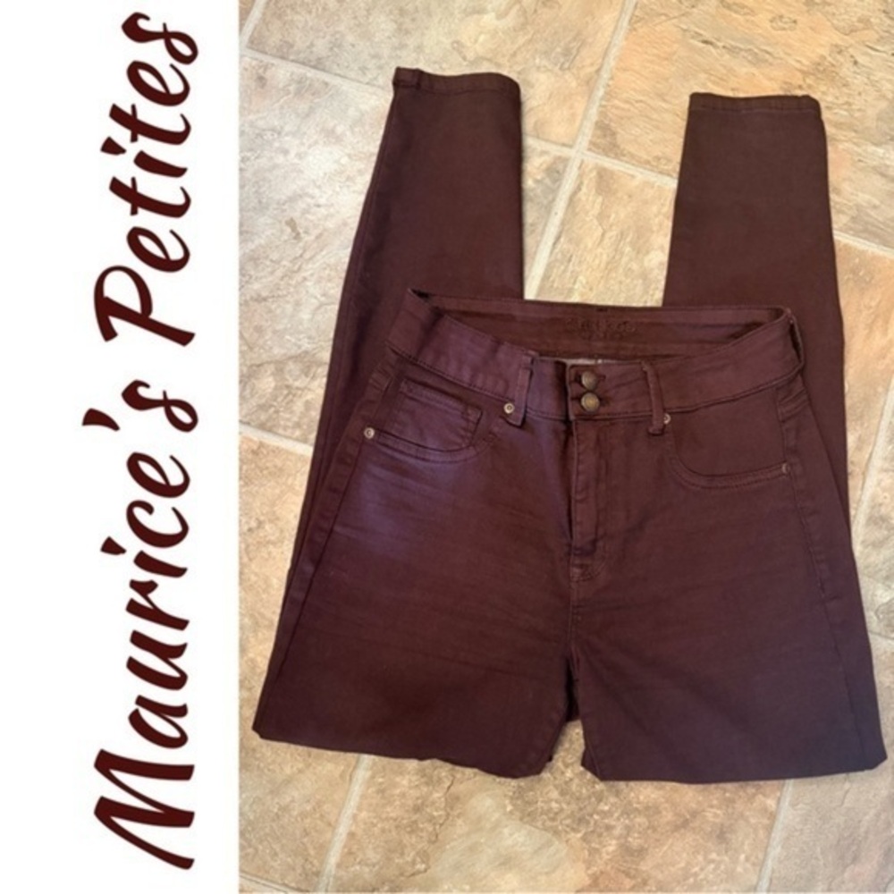 ❤️Maurices High Rise Burgundy Jeans Slim Fit -10 P-